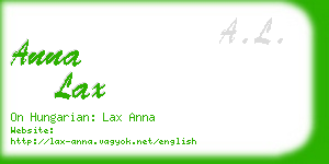 anna lax business card